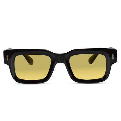Black Blue Tint Bold Wayfarer Sunglasses