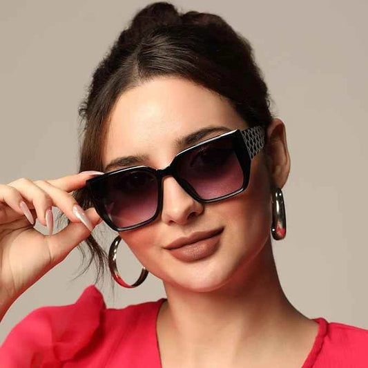 Bold Brown Designer Square Sunglasses For Women LKS9131-BRN