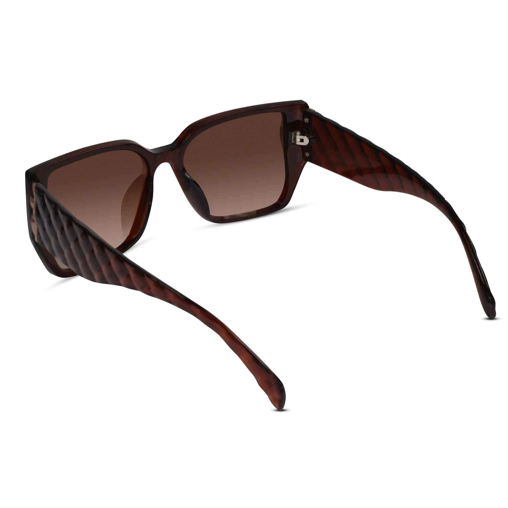 Bold Brown Designer Square Sunglasses For Women LKS9131-BRN