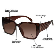 Bold Brown Designer Square Sunglasses For Women
