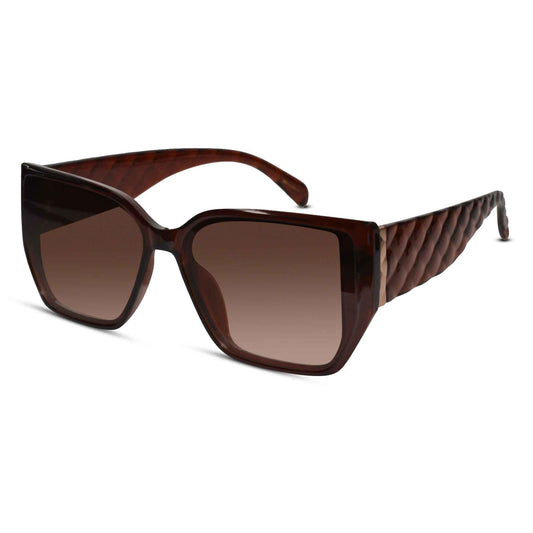 Bold Brown Designer Square Sunglasses For Women LKS9131-BRN