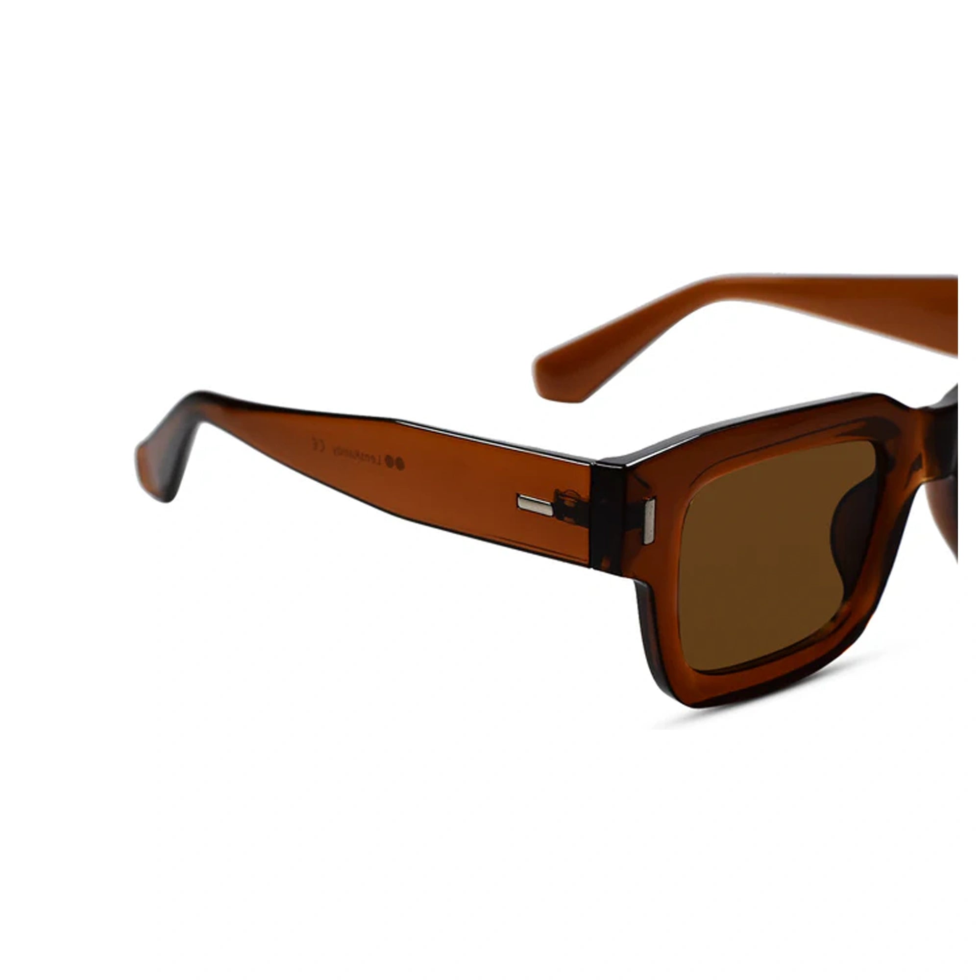 Bold Brown Rectangular Sunglasses For Men & Women LKS3688-BRN