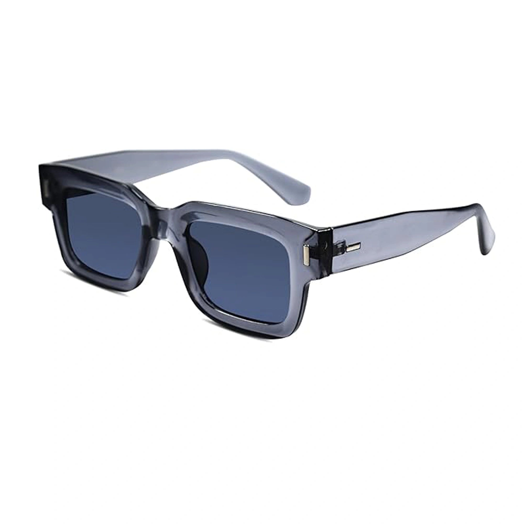 Bold Brown Rectangular Sunglasses For Men & Women LKS3688-GREY