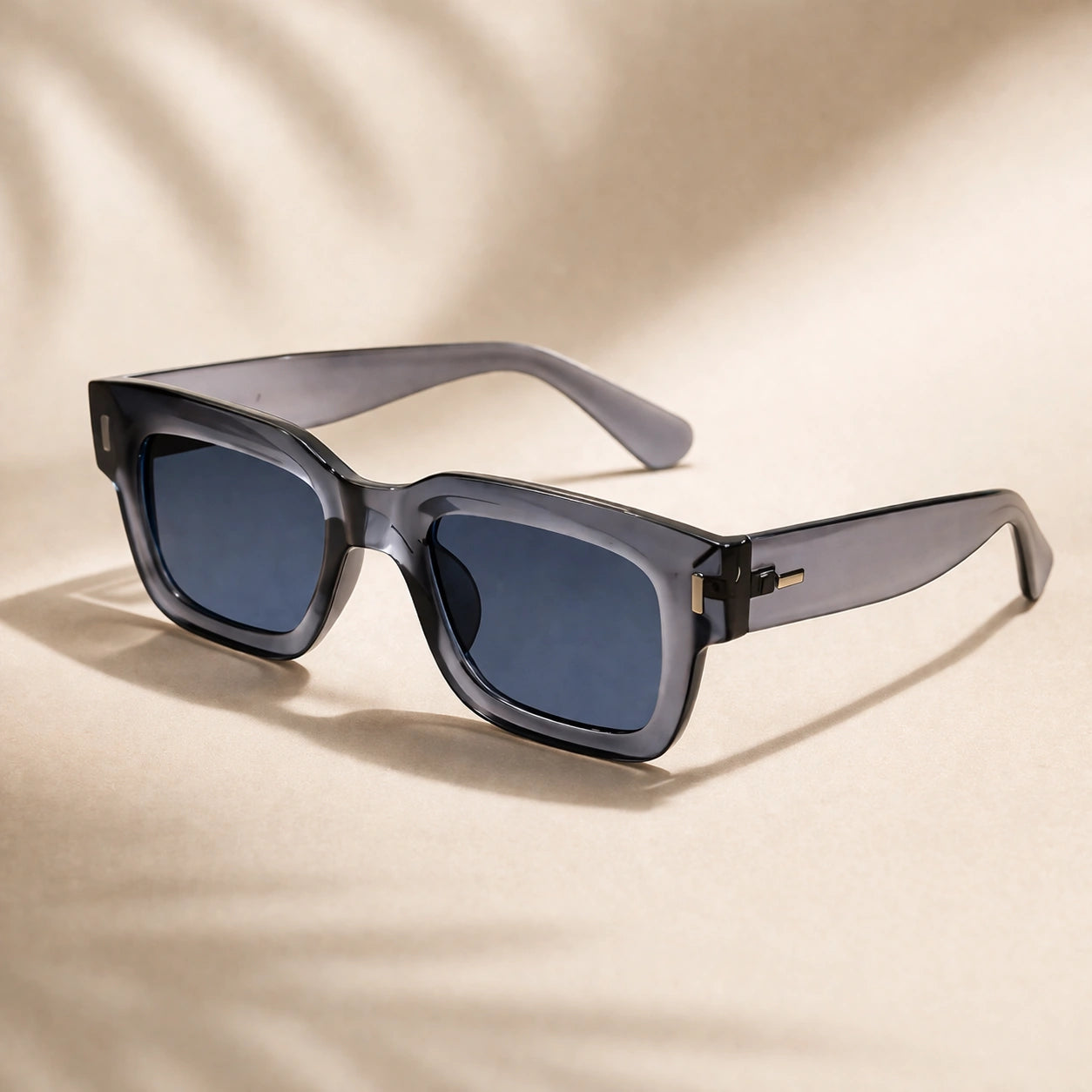 Bold Brown Rectangular Sunglasses For Men & Women LKS3688-GREY