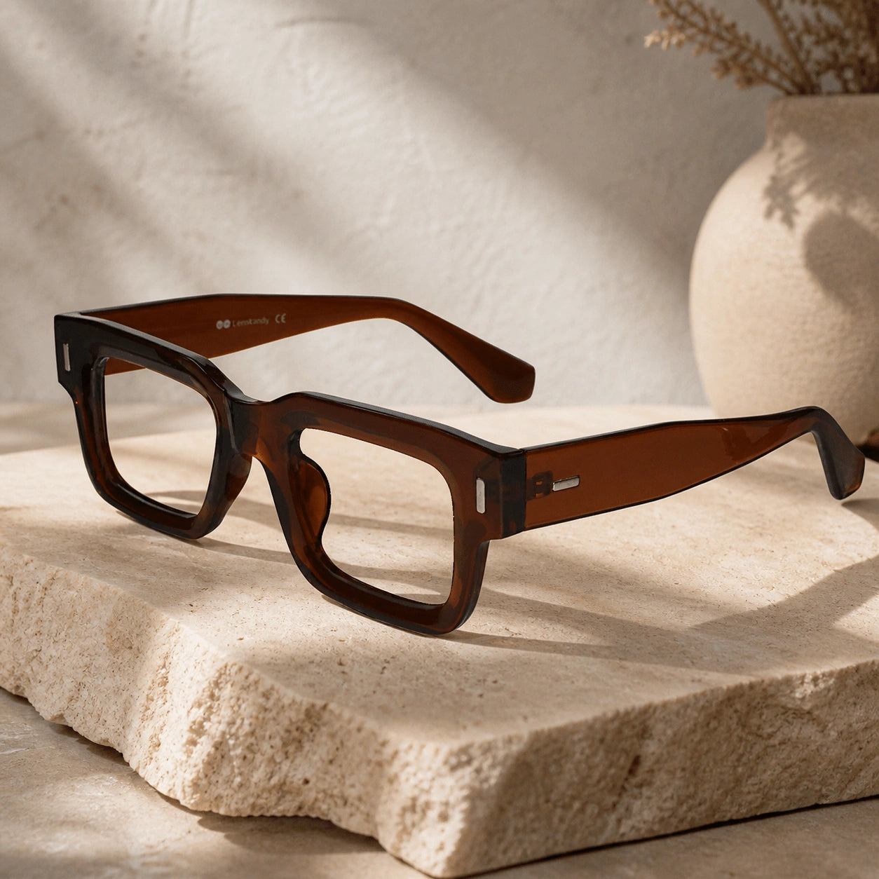 Bold Brown Wayfarer Eyeglasses For Men & Women LKE3688-BRN