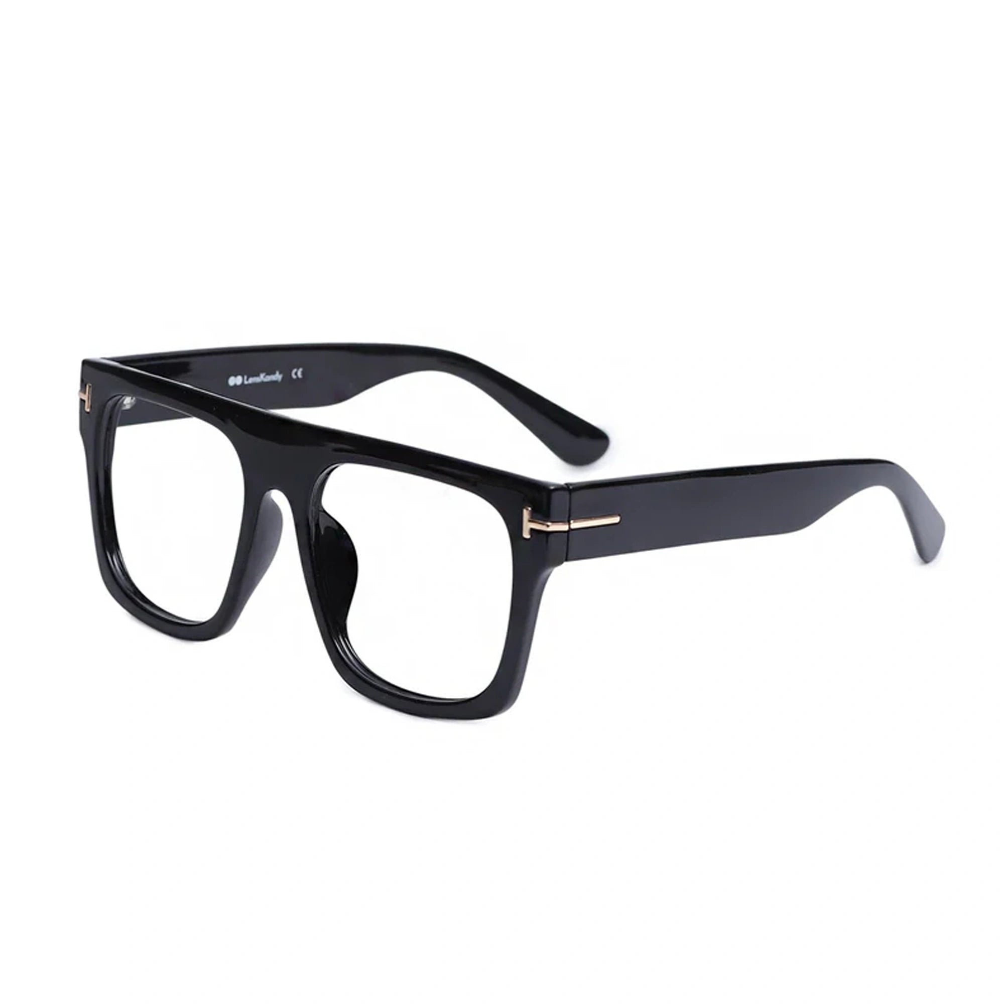 Bold Designer Wayfarer Black Full Rim Eyeglasses For Men & Women LKE95167-BLK