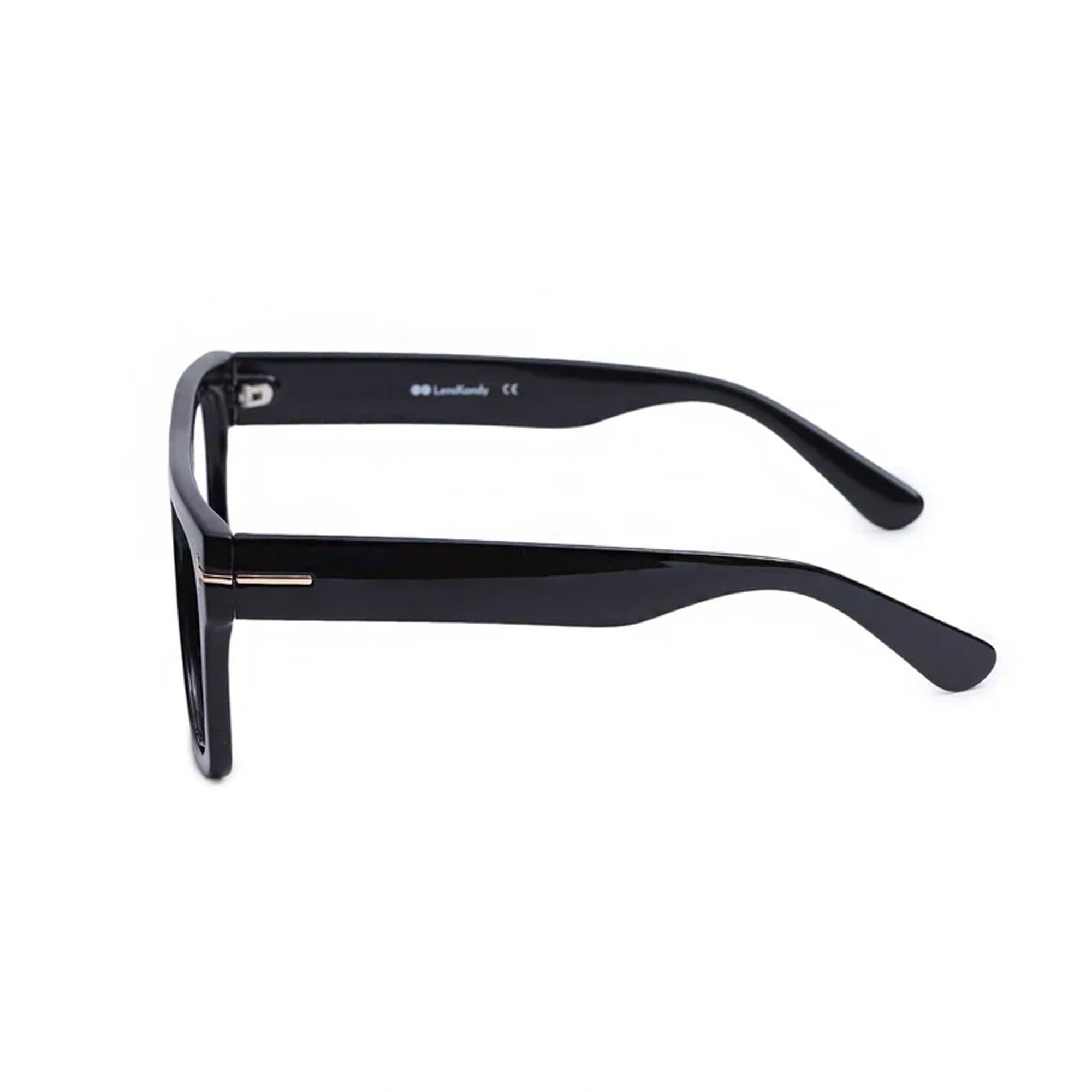 Bold Designer Wayfarer Black Full Rim Eyeglasses For Men & Women LKE95167-BLK
