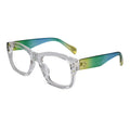 Bold Multi Color Wayfarer Eyeglasses For Men & Women LKE68128-GRN