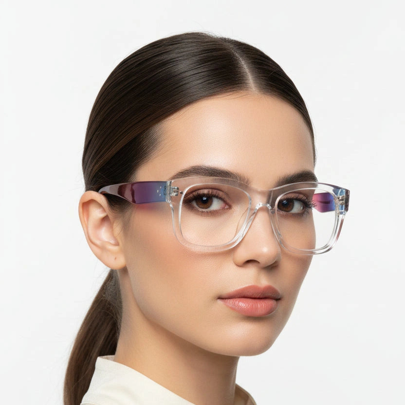 Bold Multi Color Wayfarer Eyeglasses Men & Women LKE68128-PINK