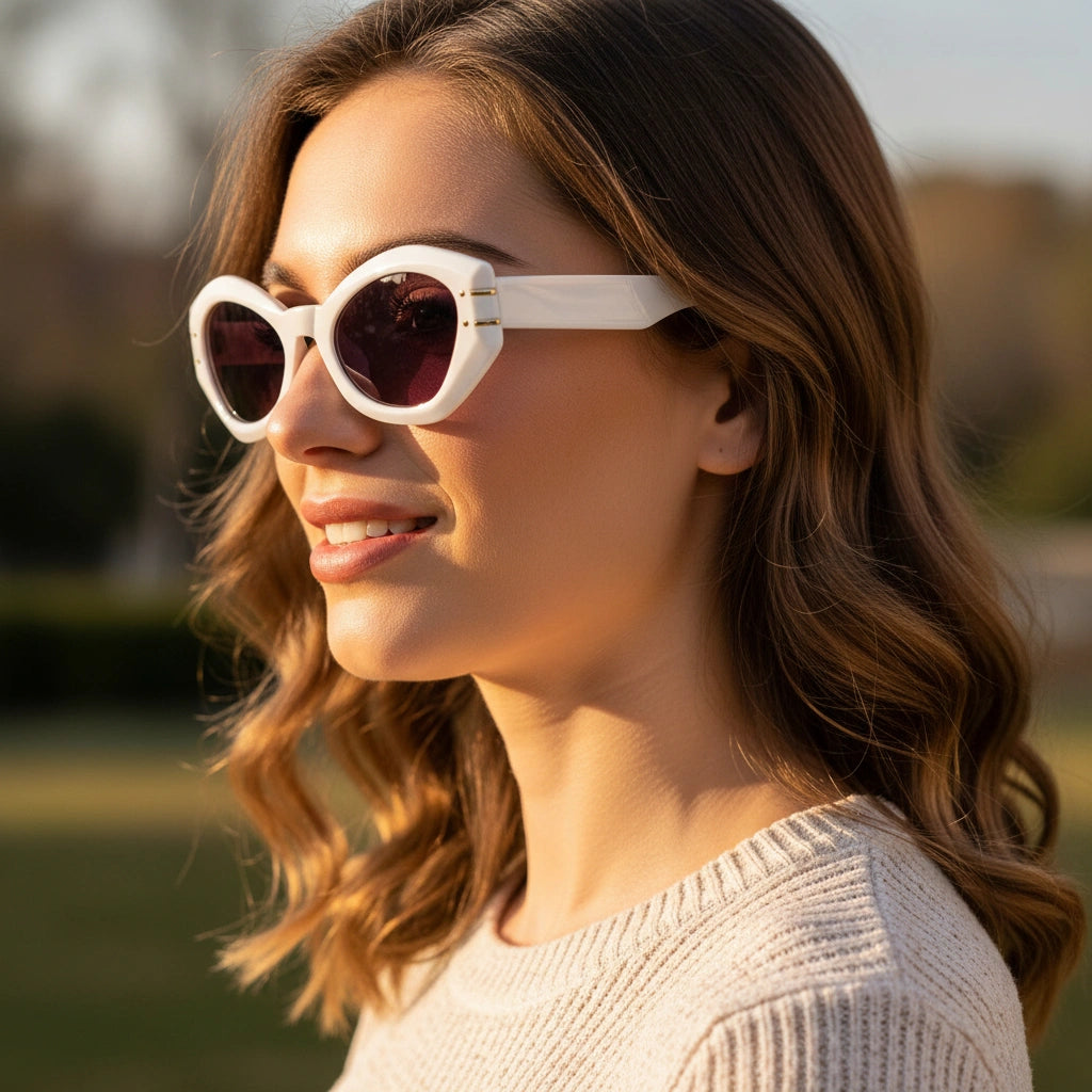 Bold | White Cateye Sunglasses For Women LKSGTZ03-White