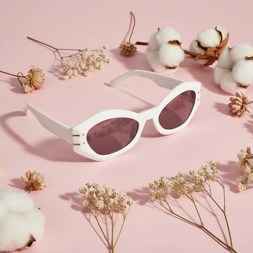 Bold | White Cateye Sunglasses For Women LKSGTZ03-White
