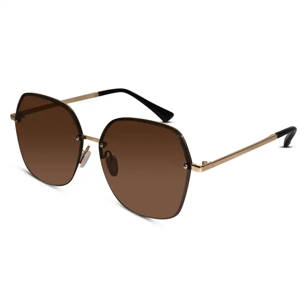 Gold Blue Oversize Sunglasses For Women