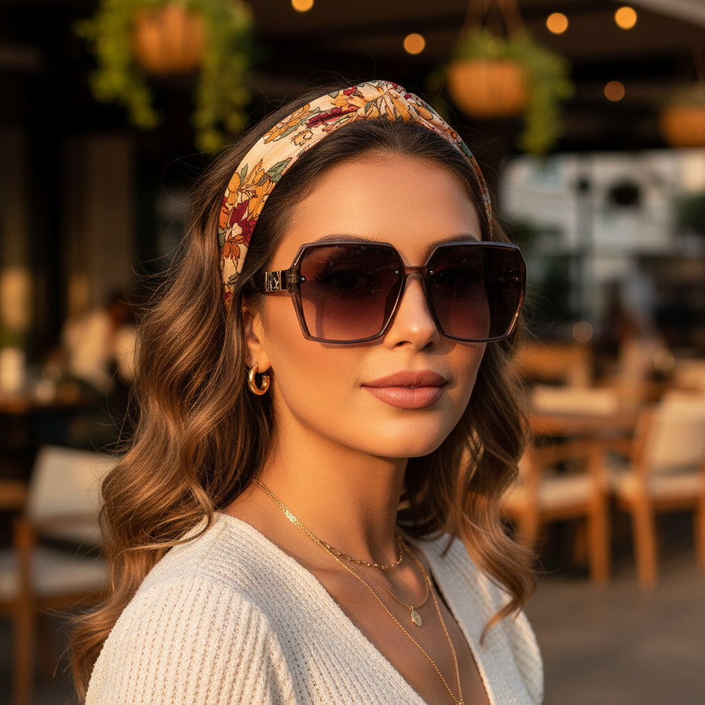 Oversized Square Sunglasses For Women LKS5075-CHERRY