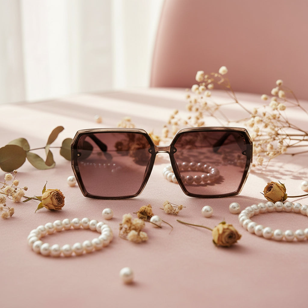 Oversized Square Sunglasses For Women LKS5075-CHERRY