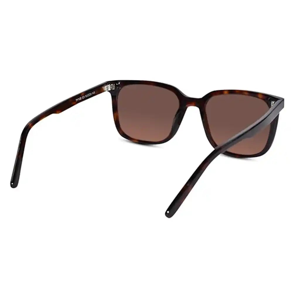 Brown Rectangular Polarized Sunglasses For Men