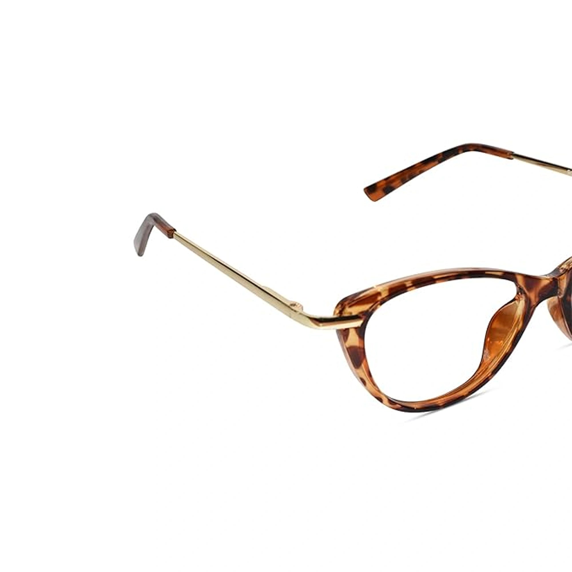 Brown Animal Print  With Golden Cat eye Eyeglasses LKE92125-BRN