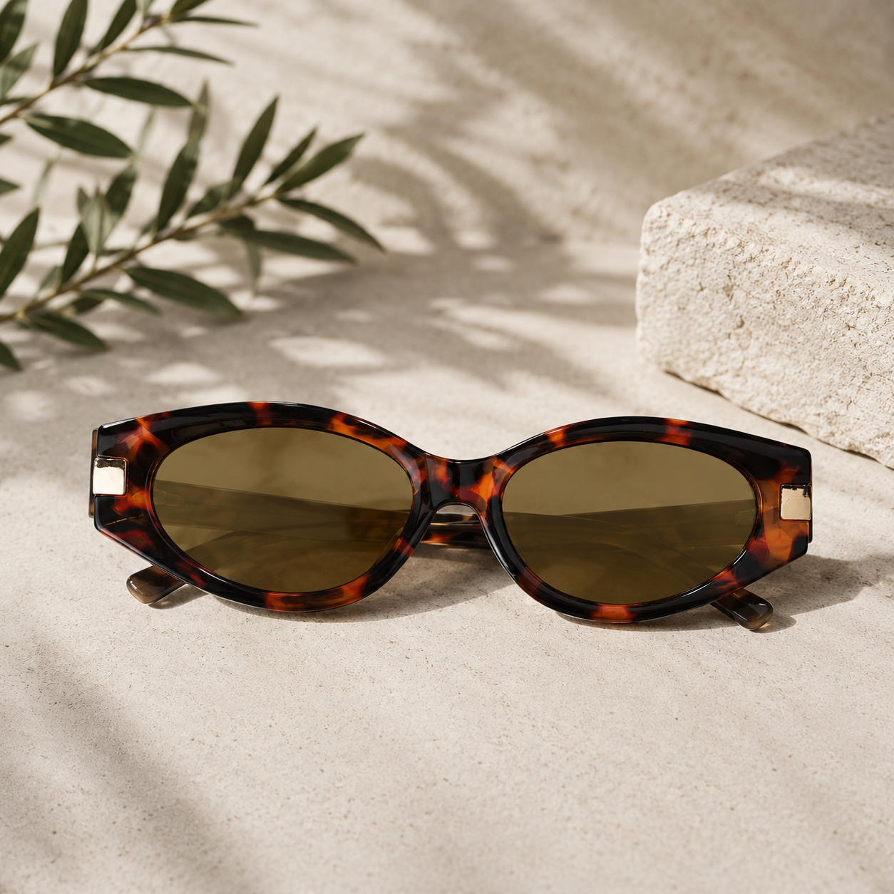Brown Cateye Sunglasses for Women & Men ELS2026S022-BRN