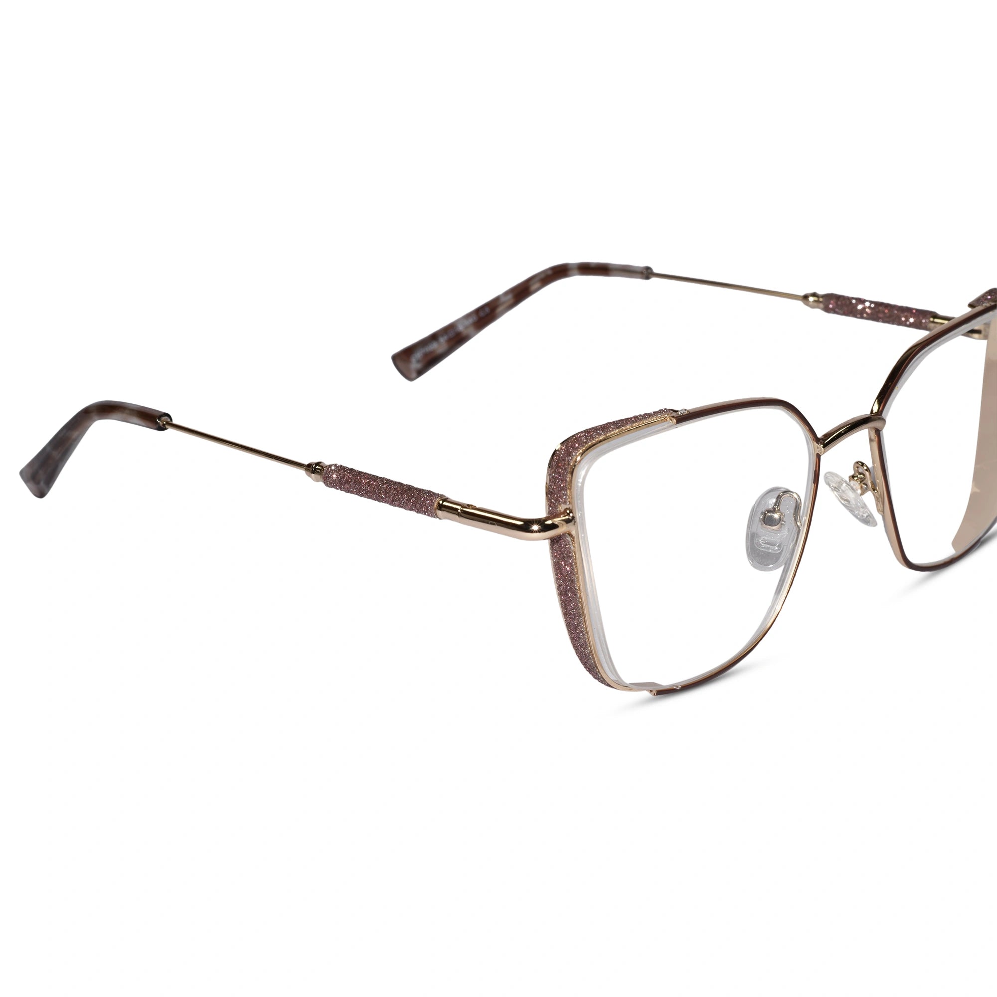 Brown Designer Cateye Rimless Eyeglasses For Women ELE7022-BRN