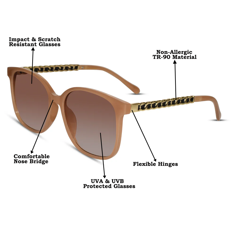 Brown Designer Sunglasses For Women ELS2250-BRN