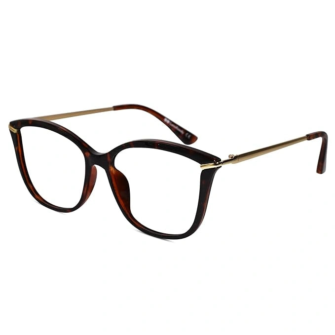 Brown Golden Cat eye Eyeglasses for Women LKE2036-BRN