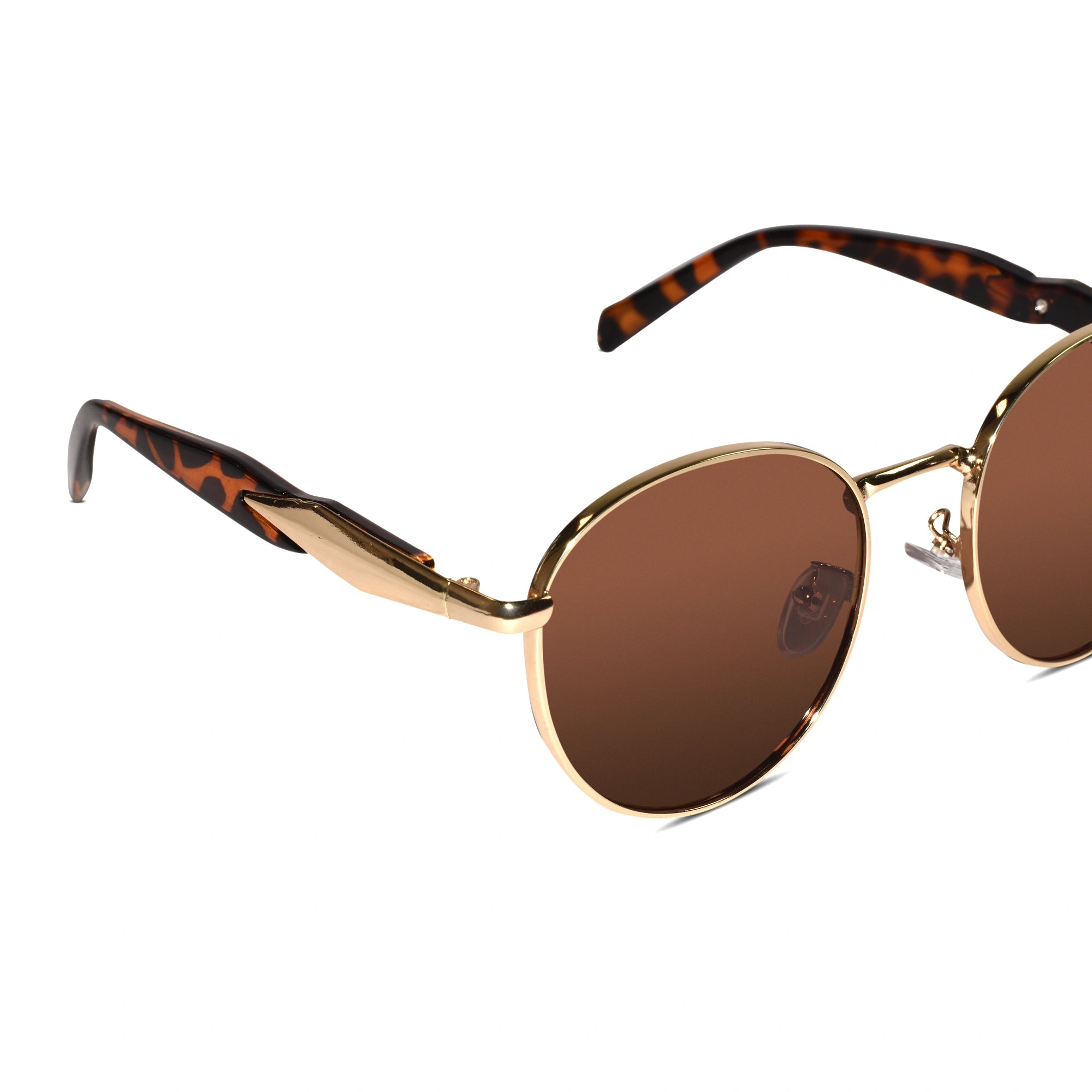 Brown Round Sunglasses For Men & Women LKS8008-BRN