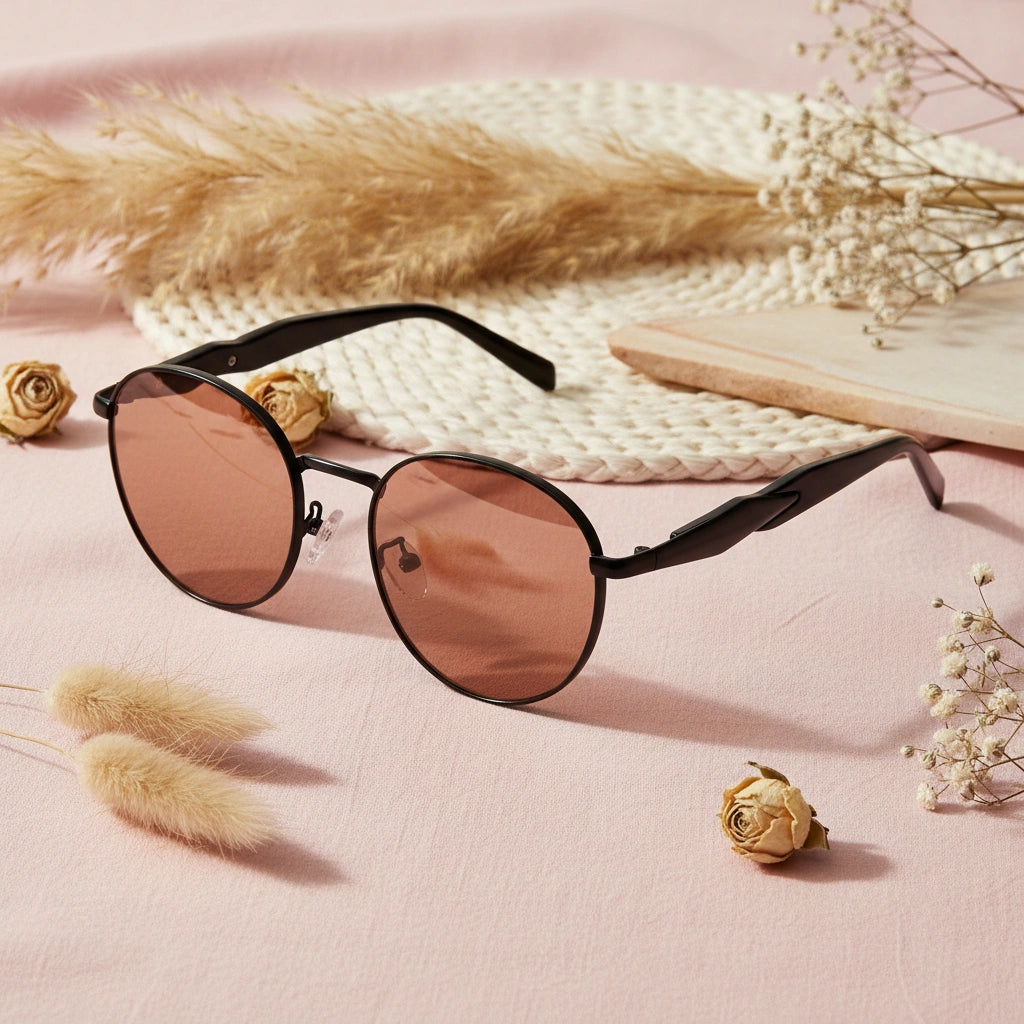 Brown Sunglasses For Women and Men LKS8008-ORNG-BLK