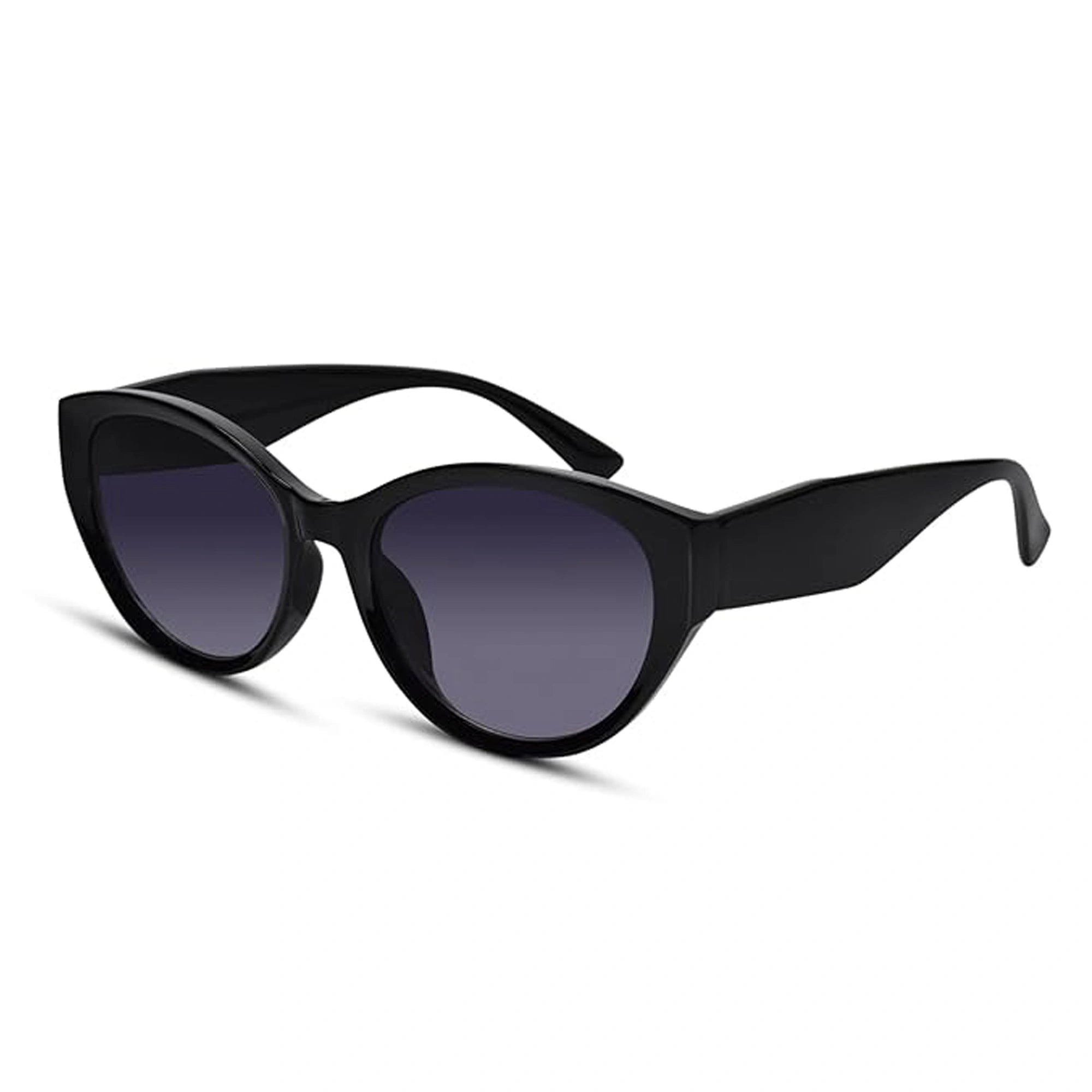Candy|Crystal Black Stylish Cateye Sunglasses For Women LKS9111-BLK