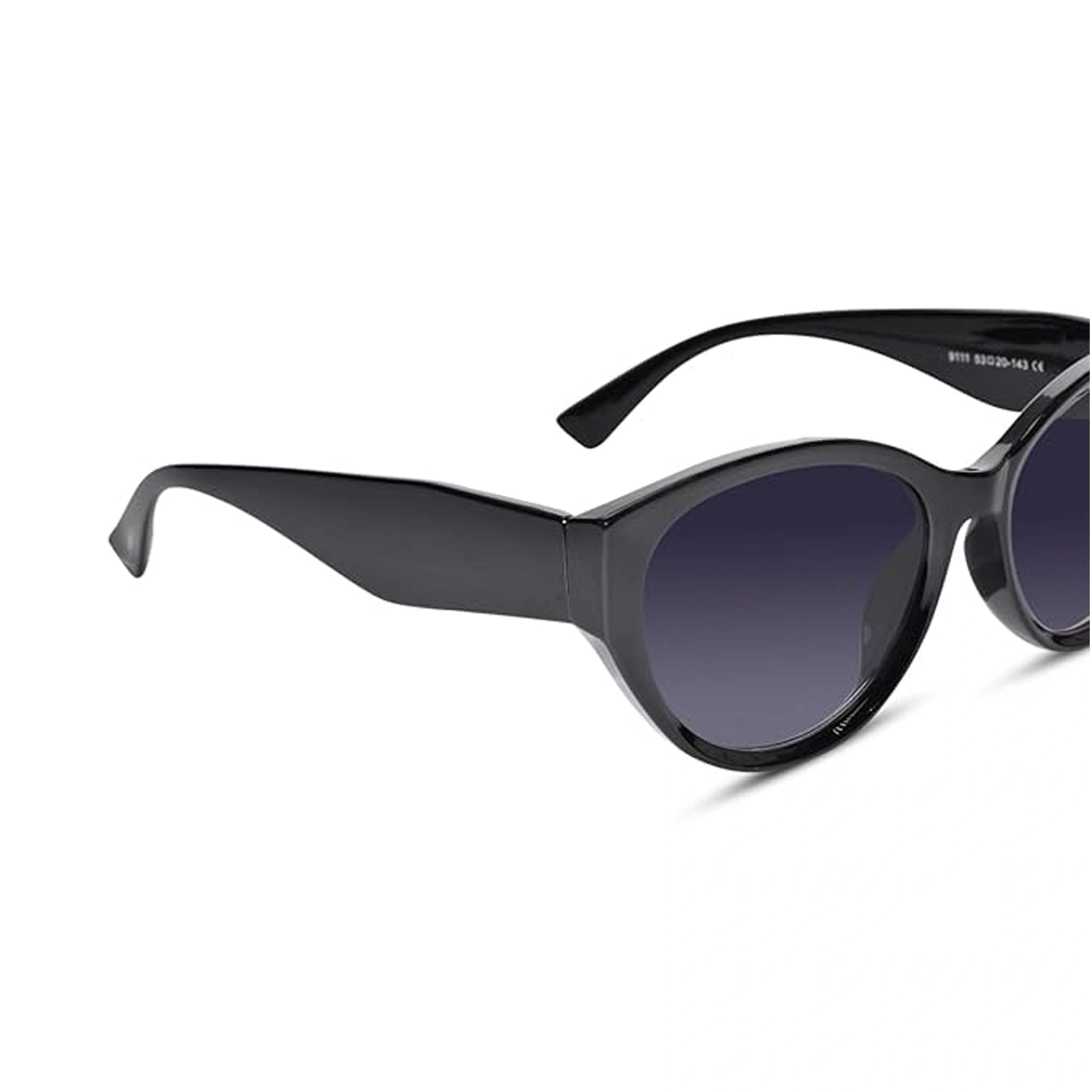 Candy|Crystal Black Stylish Cateye Sunglasses For Women LKS9111-BLK