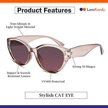 Candy|Crystal Brown Stylish Cateye Sunglasses For Women