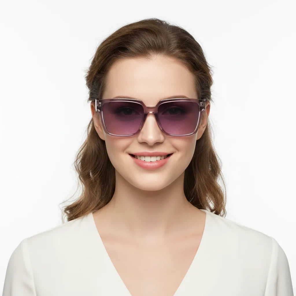 Candy| Crystal Purple Square Sunglasses for Women ELS8186-PRL