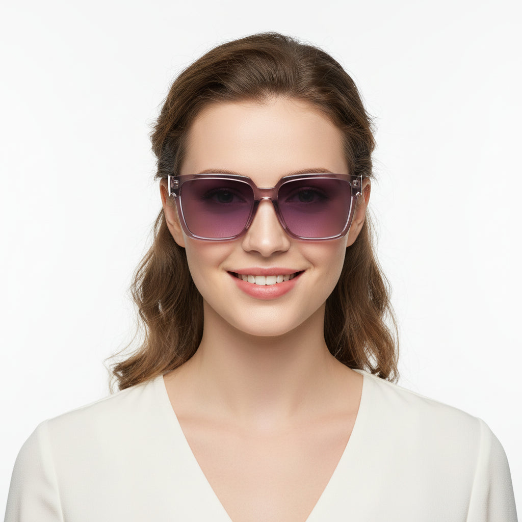 Candy| Crystal Purple Square Sunglasses for Women ELS8186-PRL