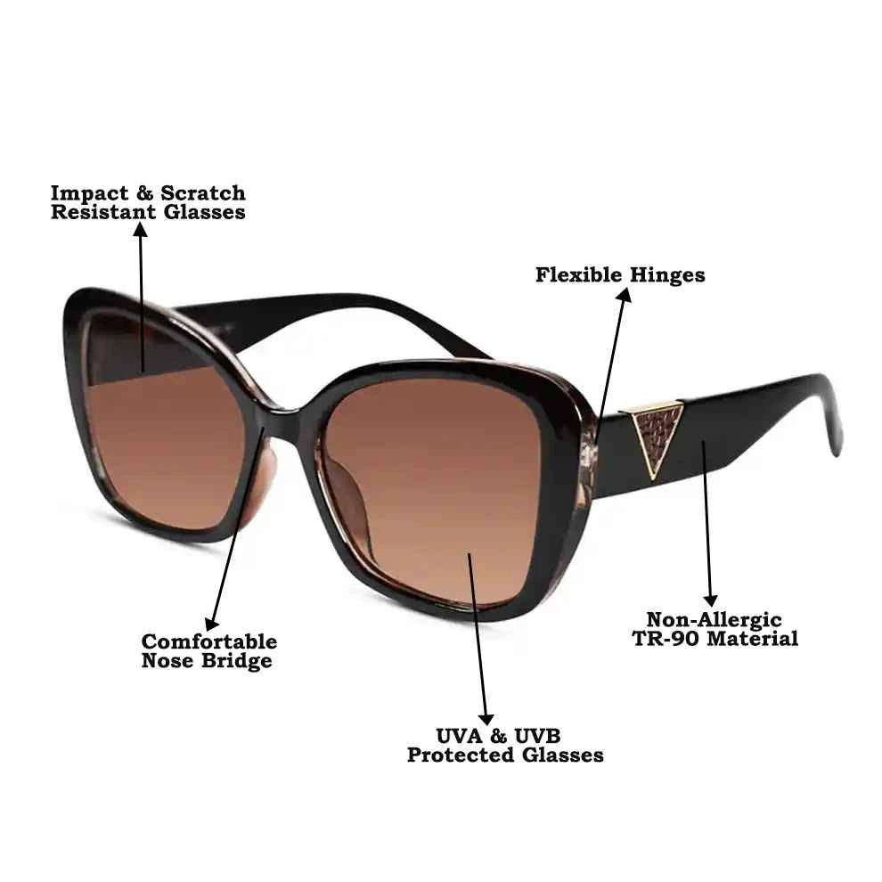 Candy | Stylish Brown Cateye Sunglasses For Women LKS53049-BRN