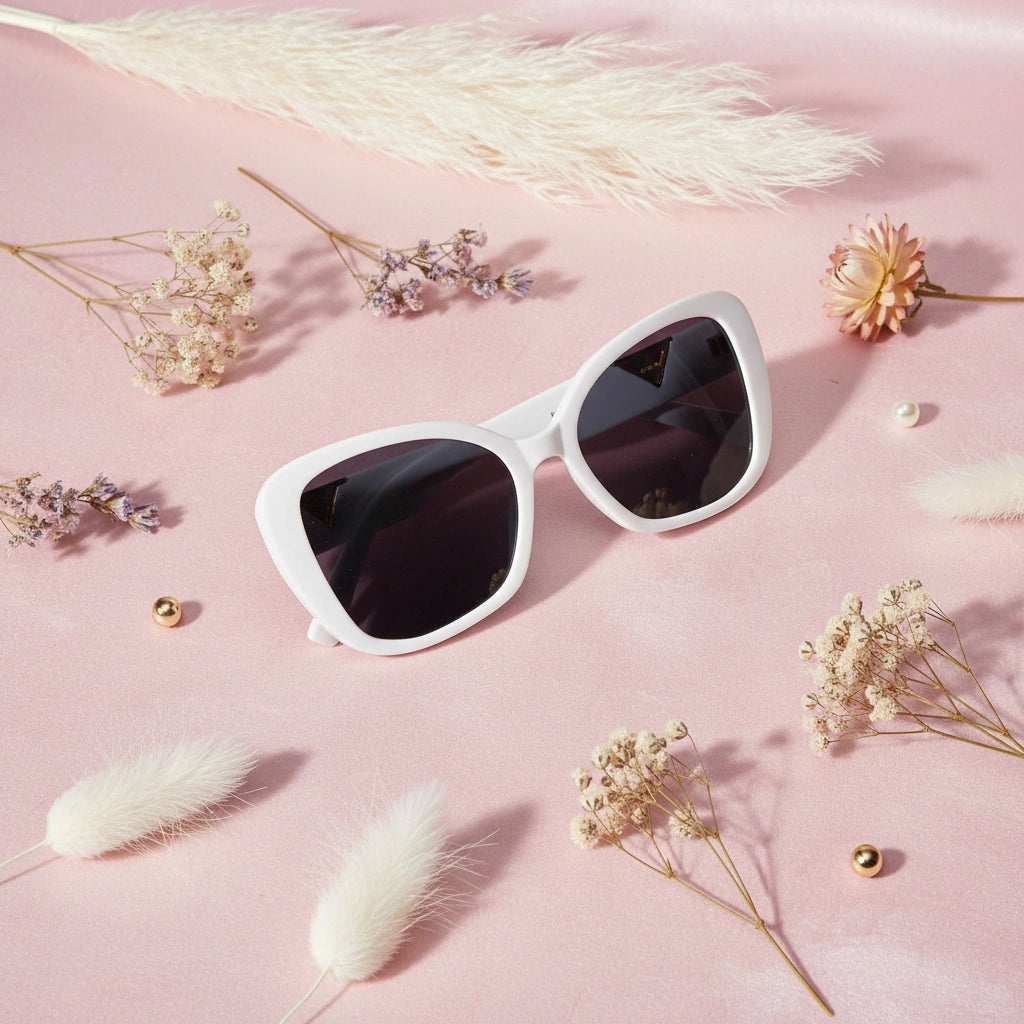 Candy | Stylish White Cateye Sunglasses For Women LKS53049-WHT