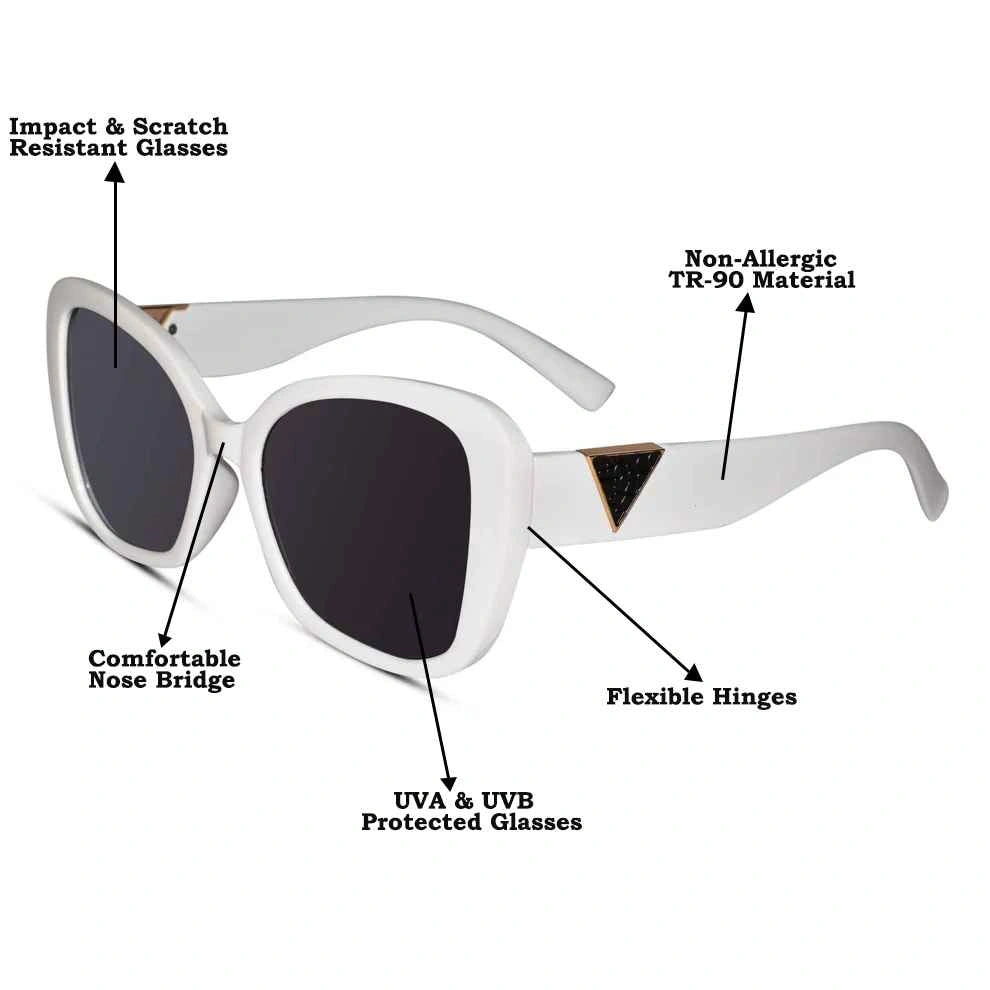 Candy | Stylish White Cateye Sunglasses For Women LKS53049-WHT