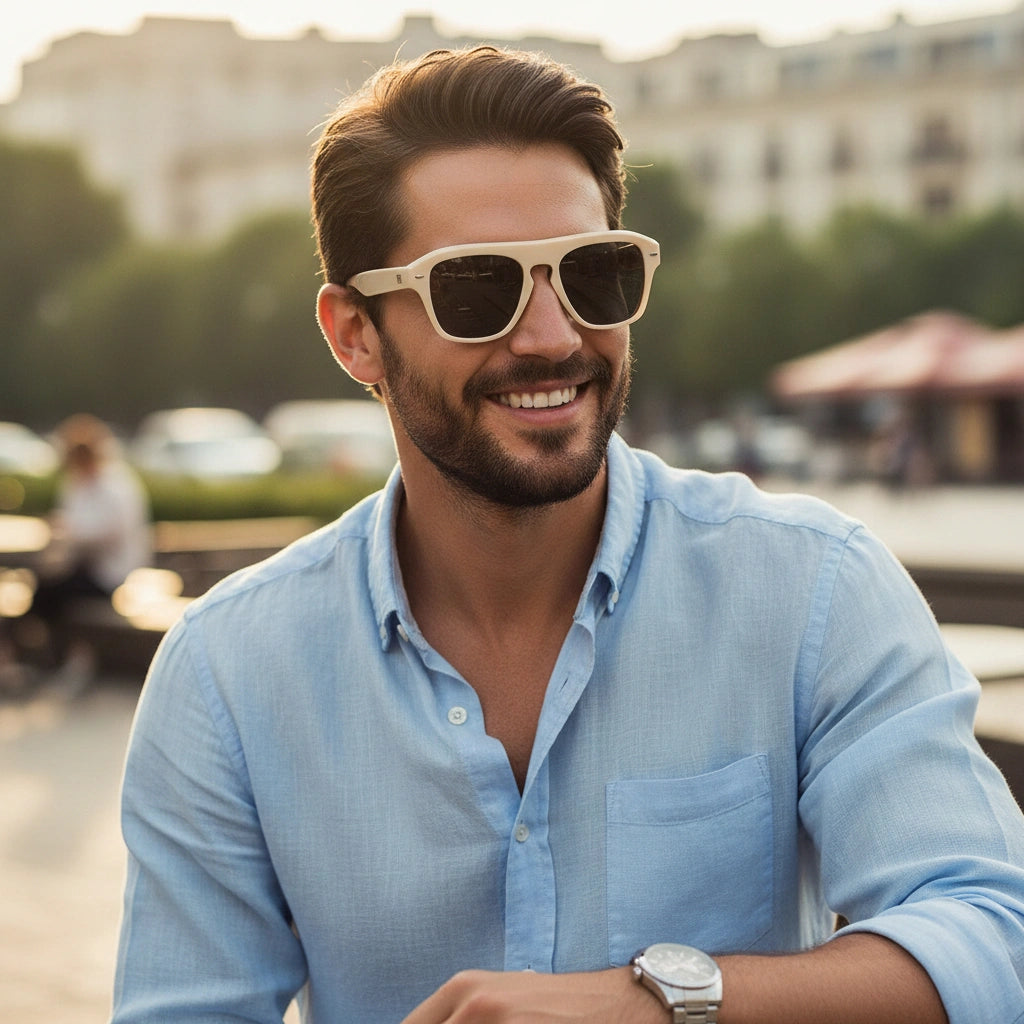 Candy |White Rectangular Sunglasses For Men & Women ELS3645-White