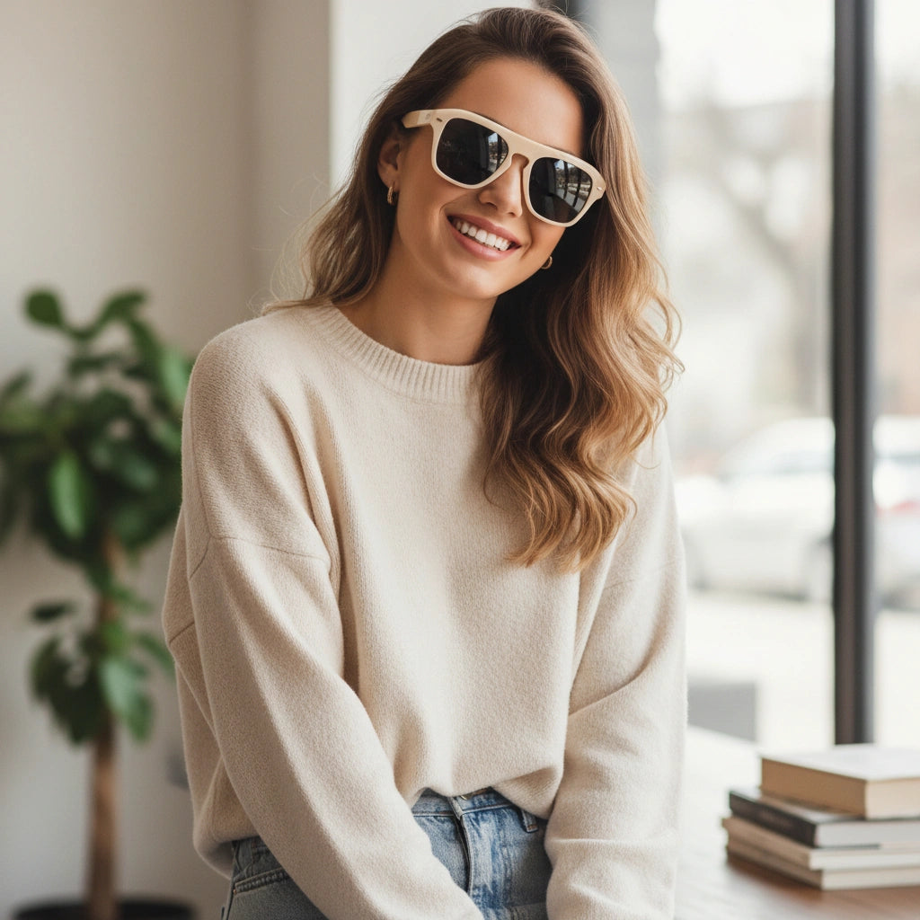 Candy |White Rectangular Sunglasses For Men & Women ELS3645-White