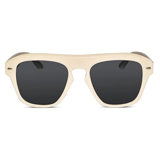 Candy |White Rectangular Sunglasses For Men & Women ELS3645-White