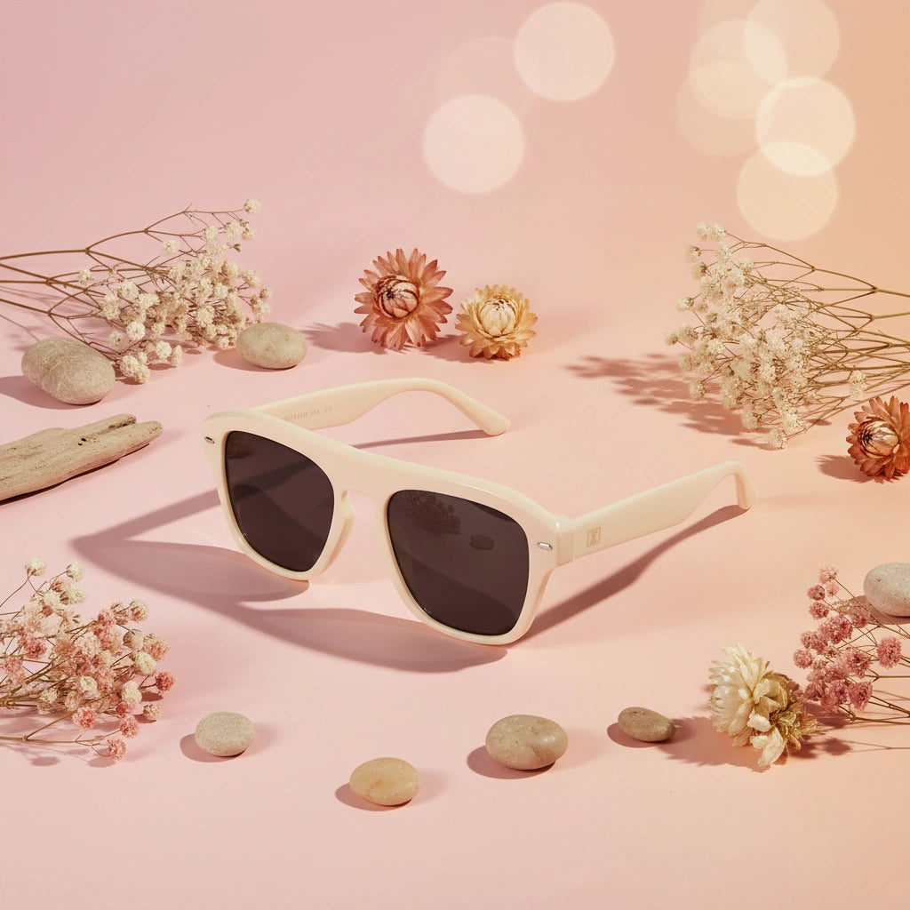 Candy |White Rectangular Sunglasses For Men & Women ELS3645-White