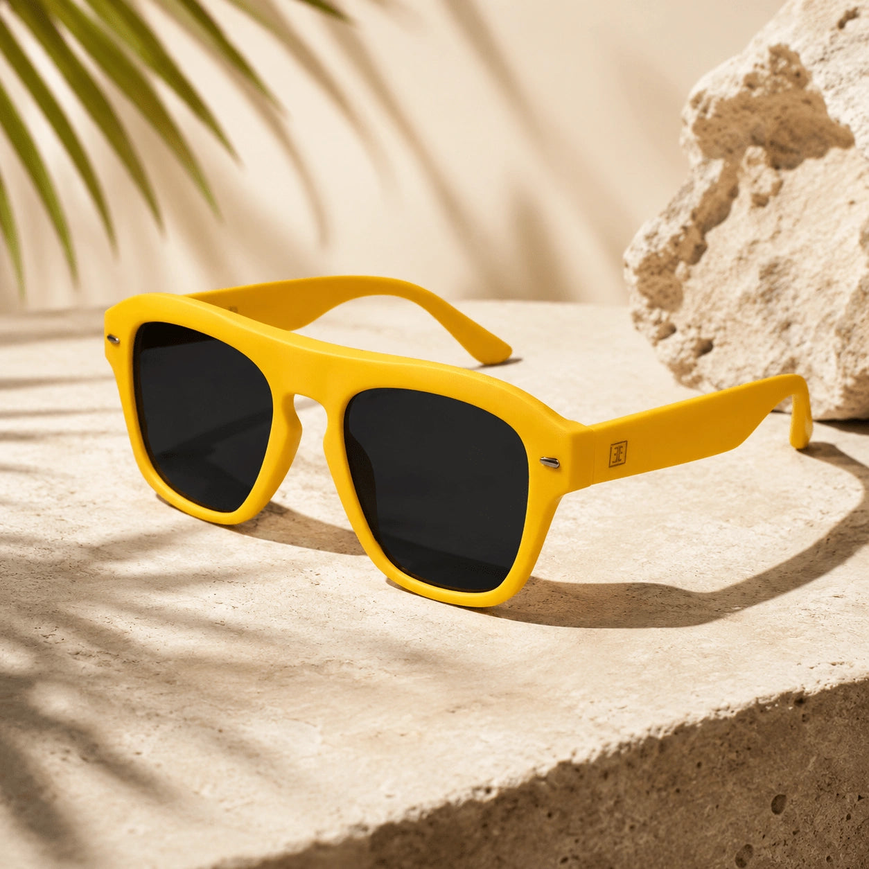 Candy | Yellow Rectangular Sunglasses For Men & Women ELS3645-YLW