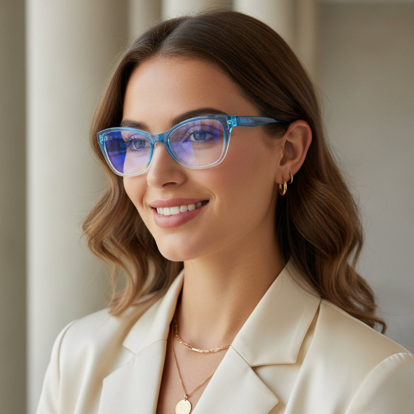 Cateye Women Reading Glasses LKRUR162-BLUE