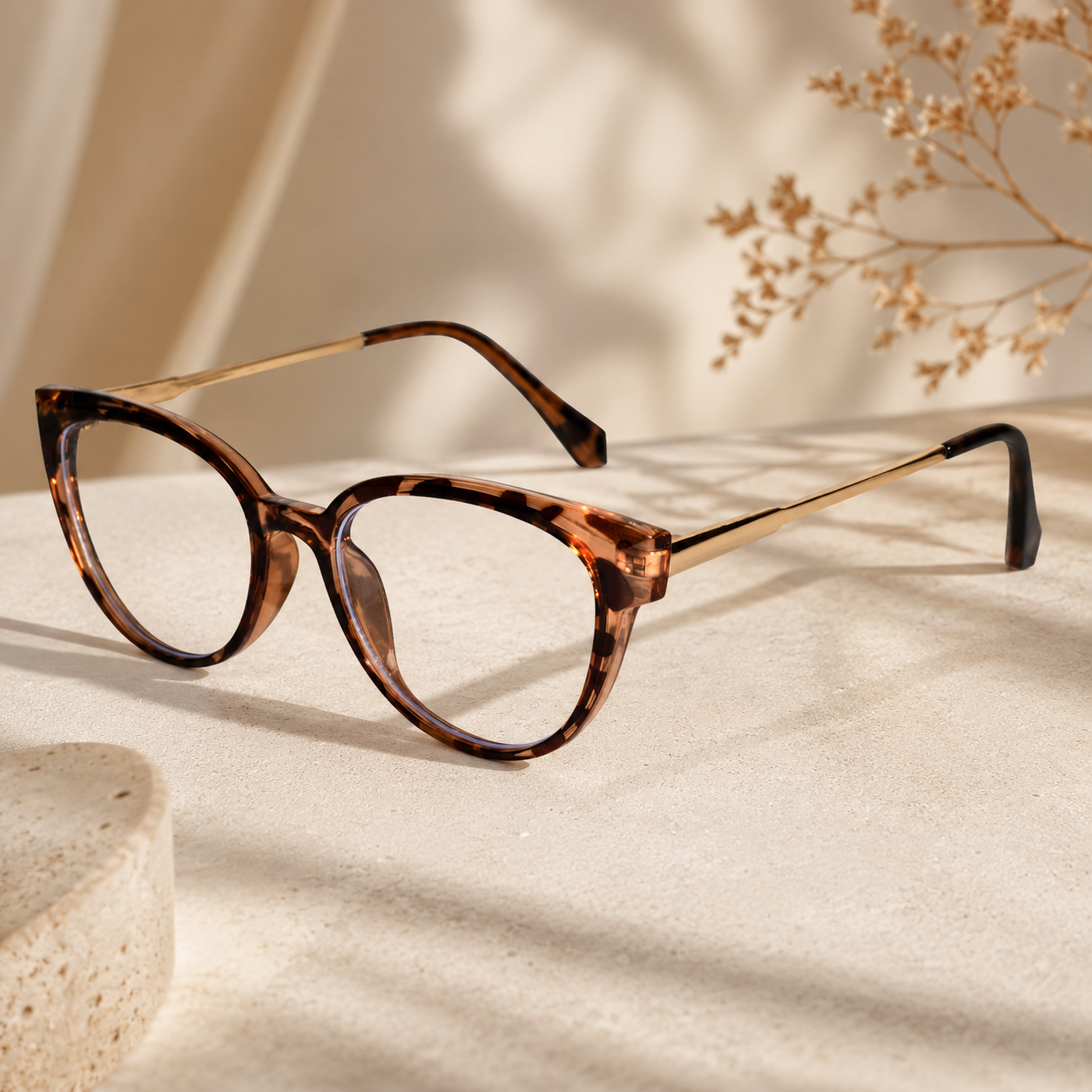 Cateye animal eyeglasses for women LKE2930-DA-BRN