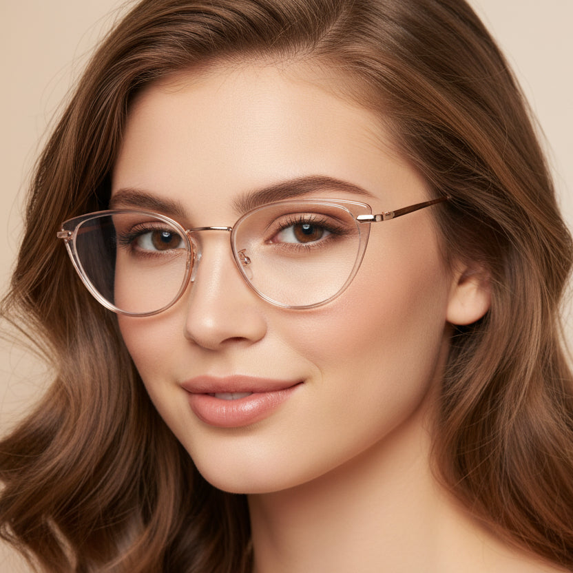 Cateye black eyeglasses for women LKE1306-TRANS