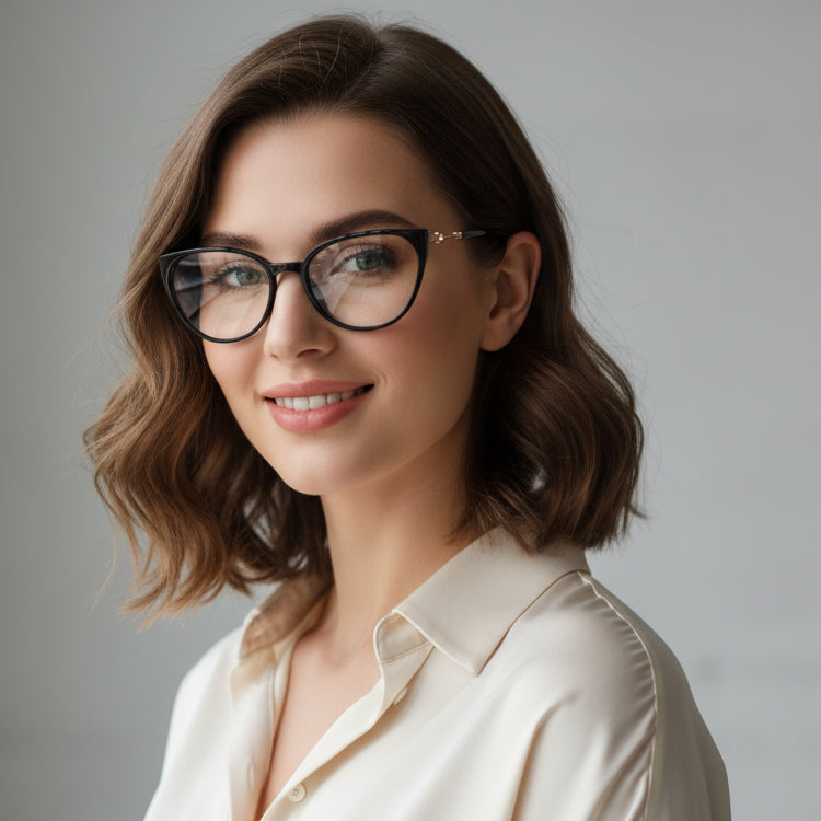 Cateye black eyeglasses for women LKE30313-BLK