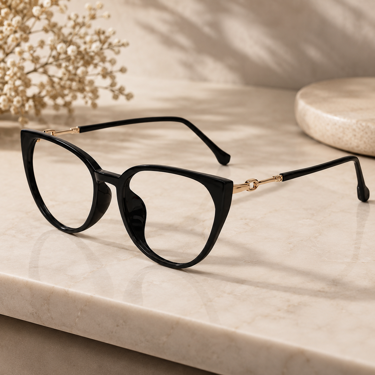 Cateye black eyeglasses for women LKE30313-BLK