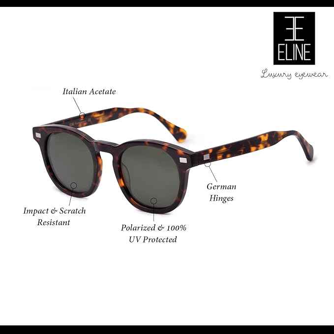 Crystal Polarized Sunglasses For Men & Women ELSTY113-BRN