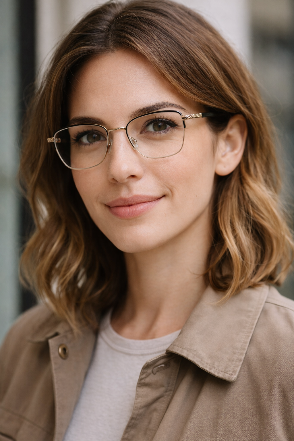 Half Frame Cat Eyeglasses for Women