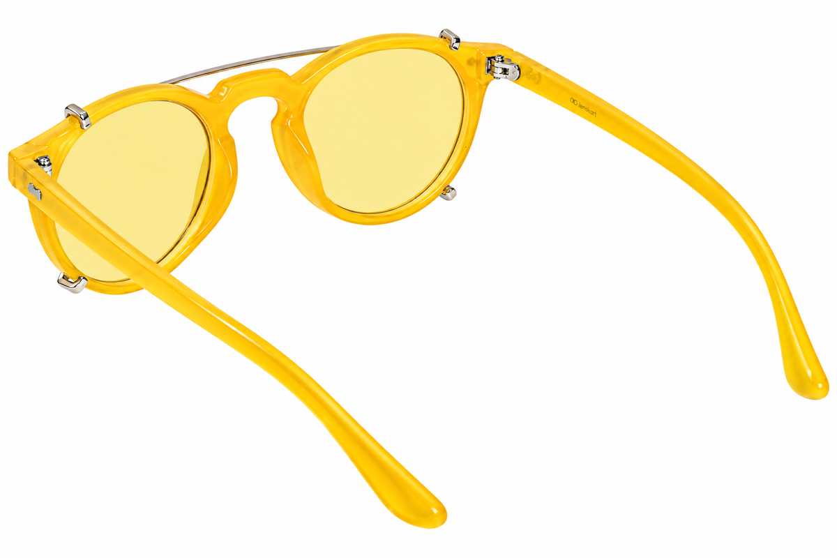 New Arrival Yellow Clip On Glasses