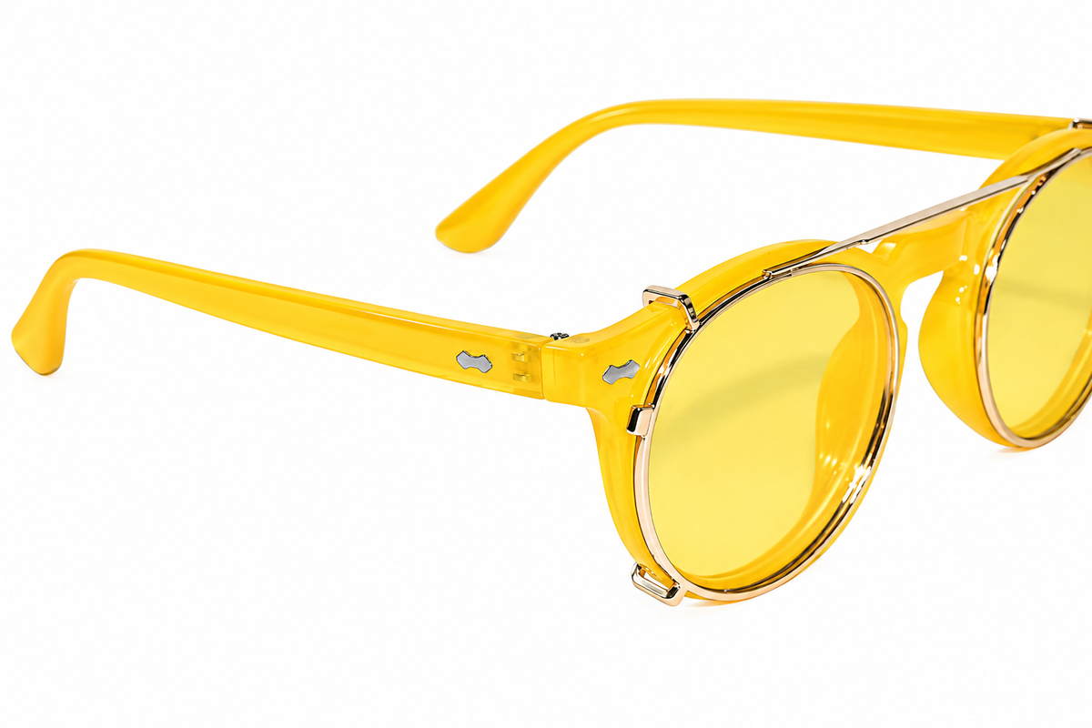 New Arrival Yellow Clip On Glasses