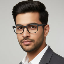 Matt Blue Rectangle Eyeglasses