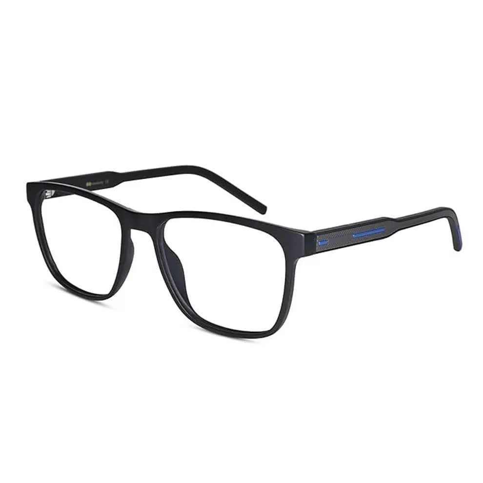 Front view of matt blue wayfarer eyeglasses for men and women stylish full-rim glasses frame for modern look